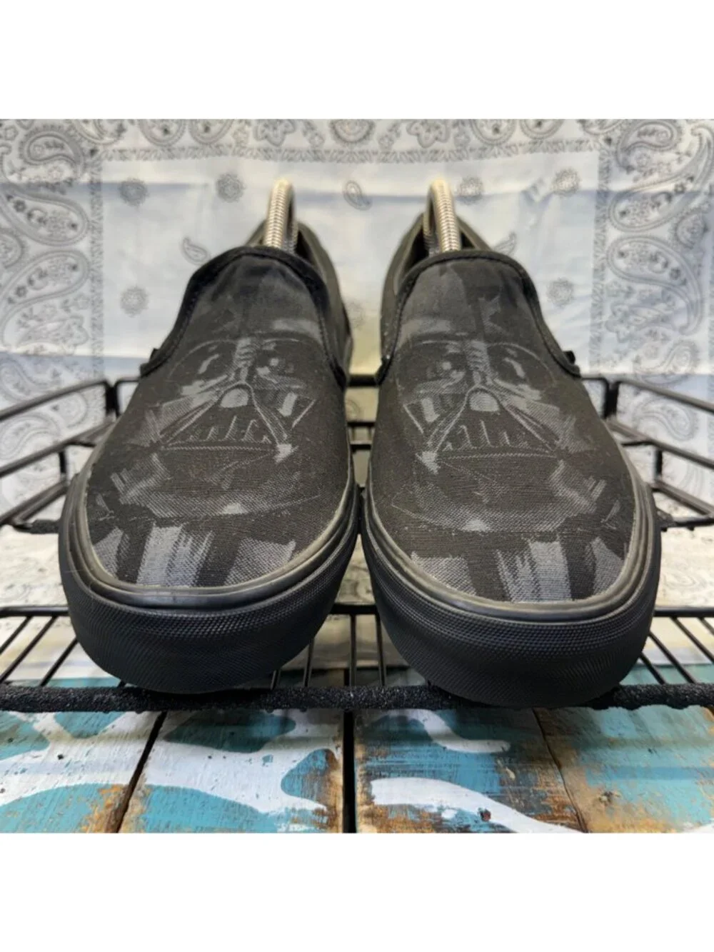 Vans x Star Wars Darth Vader Classic Slip On Shoes Black Men's Sz 10.5 EUC